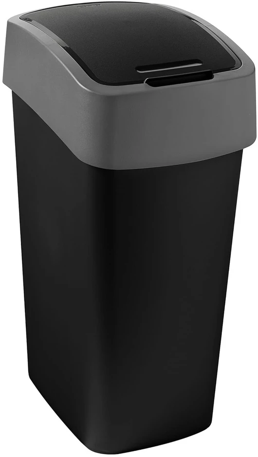Curver Šiukšliadėžė Flip Bin 45L juoda-sidabrinė
