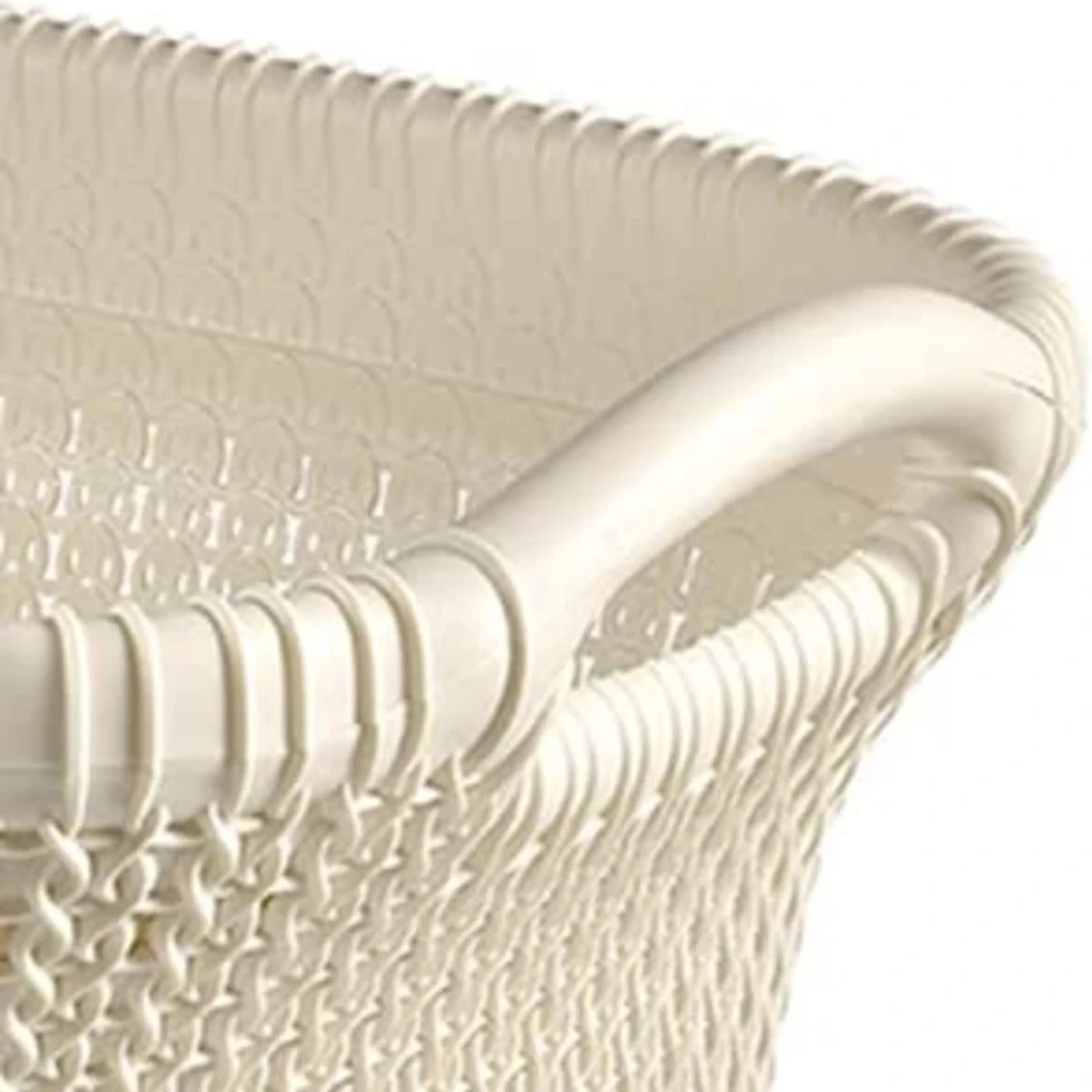 Curver Skalbinių krepšys Knit, kreminės baltos spalvos, 40l