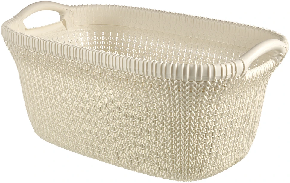 Curver Skalbinių krepšys Knit, kreminės baltos spalvos, 40l