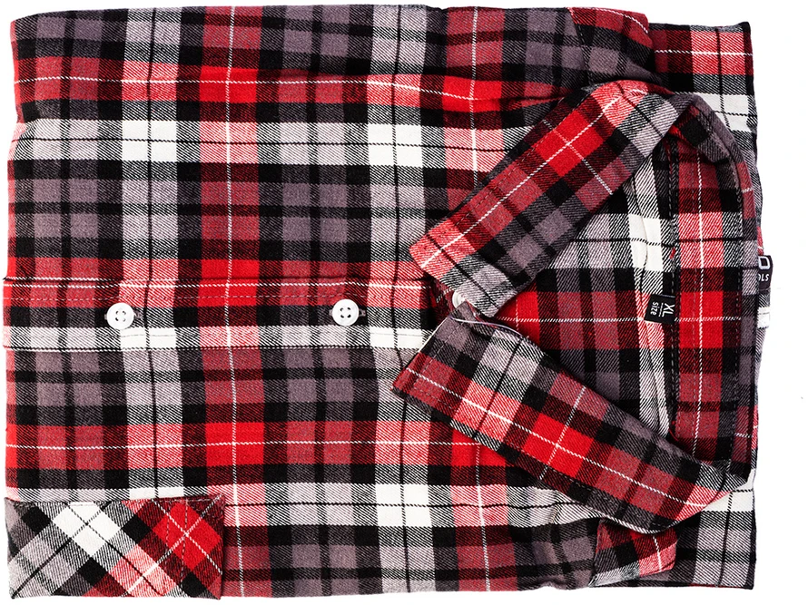 Koszula Raudoni, juodi ir balti languoti flaneliniai marškiniai, XL dydis
