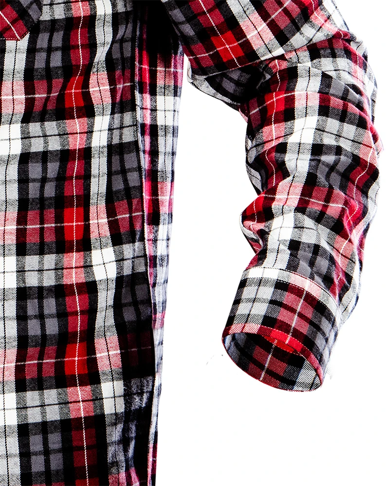 Koszula Raudoni, juodi ir balti languoti flaneliniai marškiniai, XL dydis