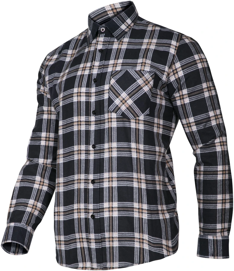 Koszula Tamsiai mėlyni ir smėlio spalvos languoti flaneliniai marškiniai, 120 g/m2, "s", ce, lahti