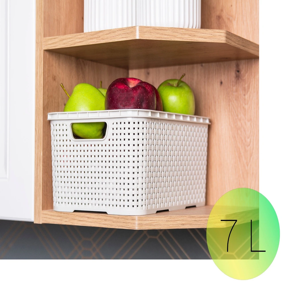Branq Krepšys Rattan 7L Kreminė
