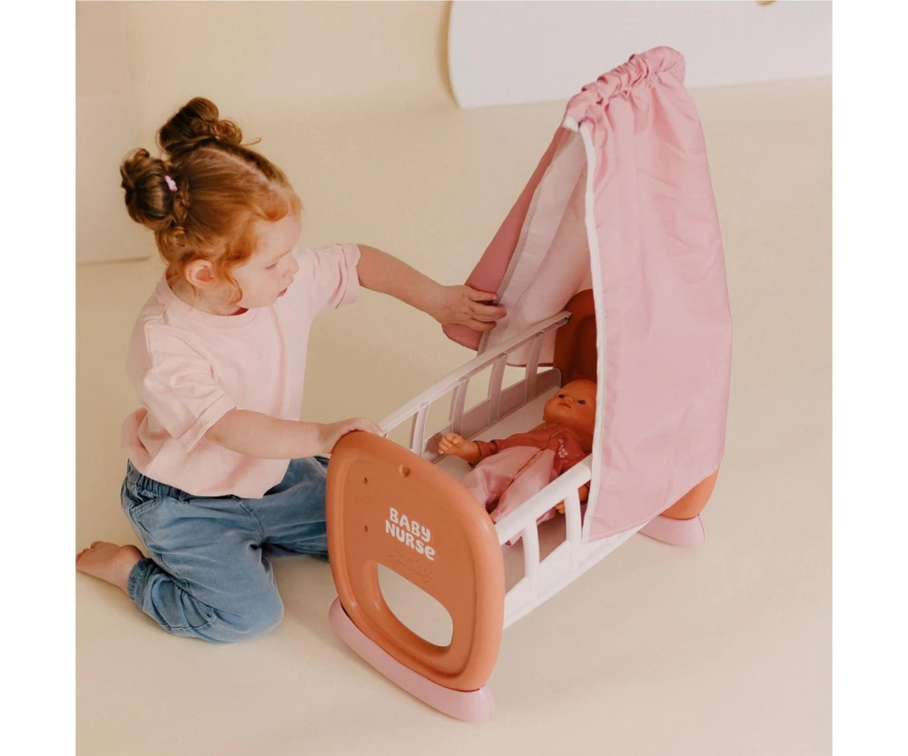Smoby Baby Nurse lopšys su baldakimu