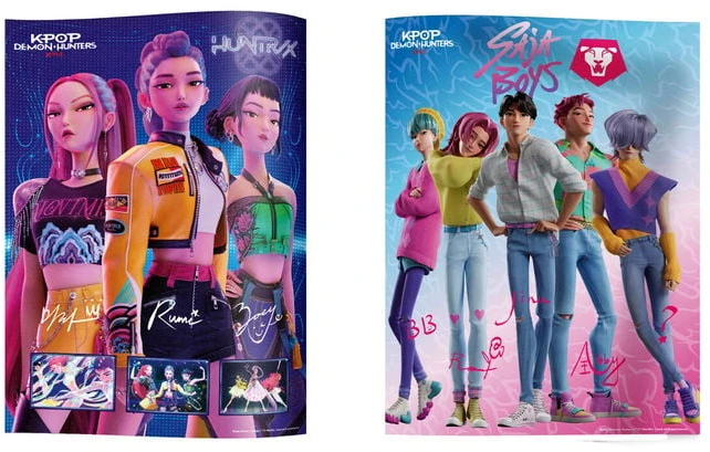 Kpop Demon Hunters K-pop demonų medžiotojai - lipdukų albumas - 2 aklųjų maišeliai - DK/NO (374-0002)