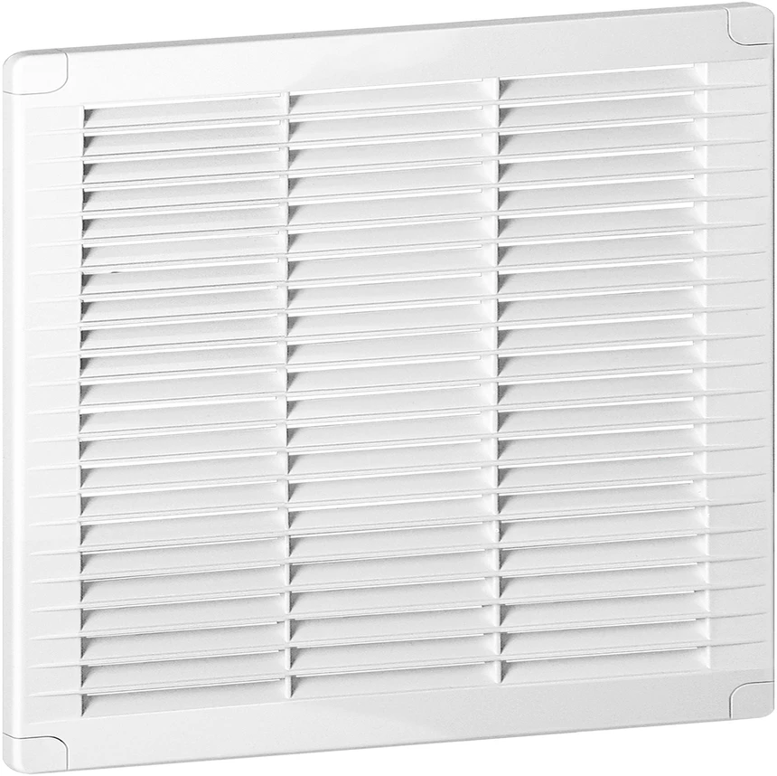Kratka Grotelės su galiniais dangteliais 250x250, baltos