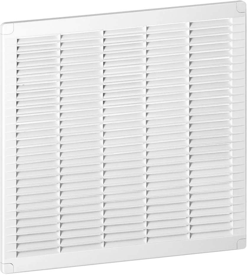 Kratka Grotelės su galiniais dangteliais 350x350, baltos