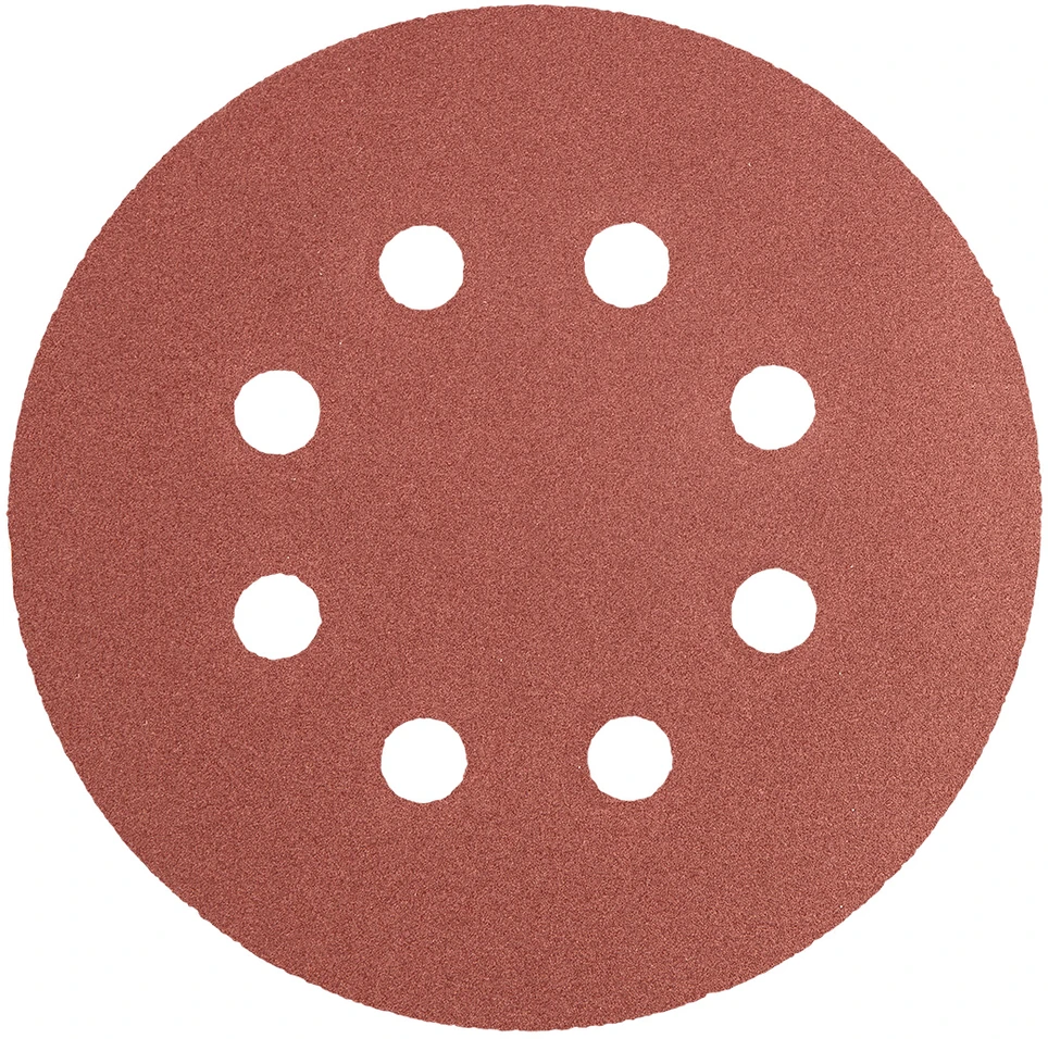 Krążki Šlifavimo diskai su lipdukais, 125 mm, P240, 5 vnt., su 8 skylėmis