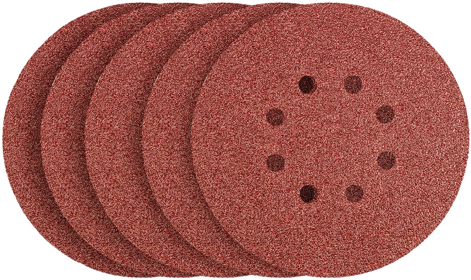 Neo Krążki Šlifavimo diskai su lipdukais, 150 mm, P60, 5 vnt., su 8 skylėmis