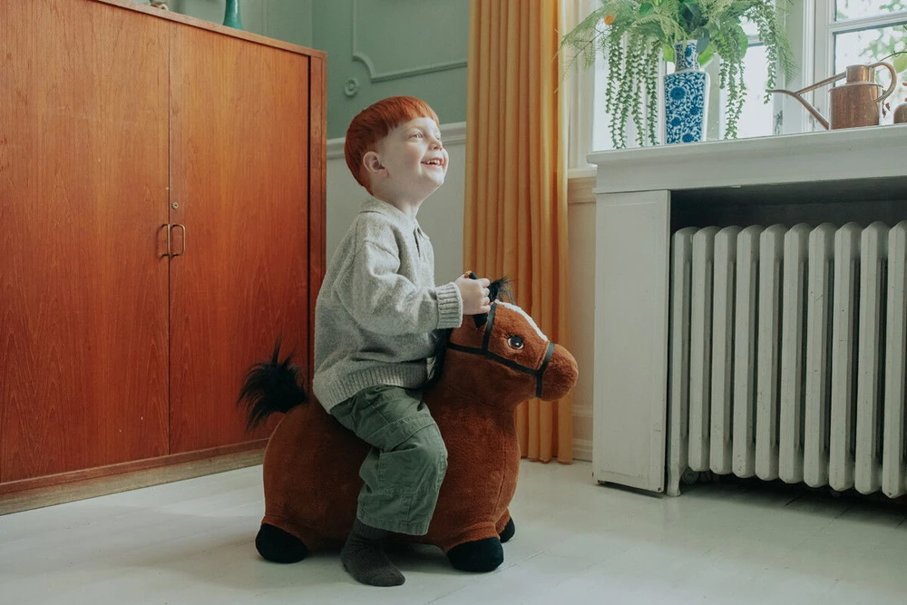 KREA pliušinis arkliukas „Hop And Bounce“, rudas (36-2032)
