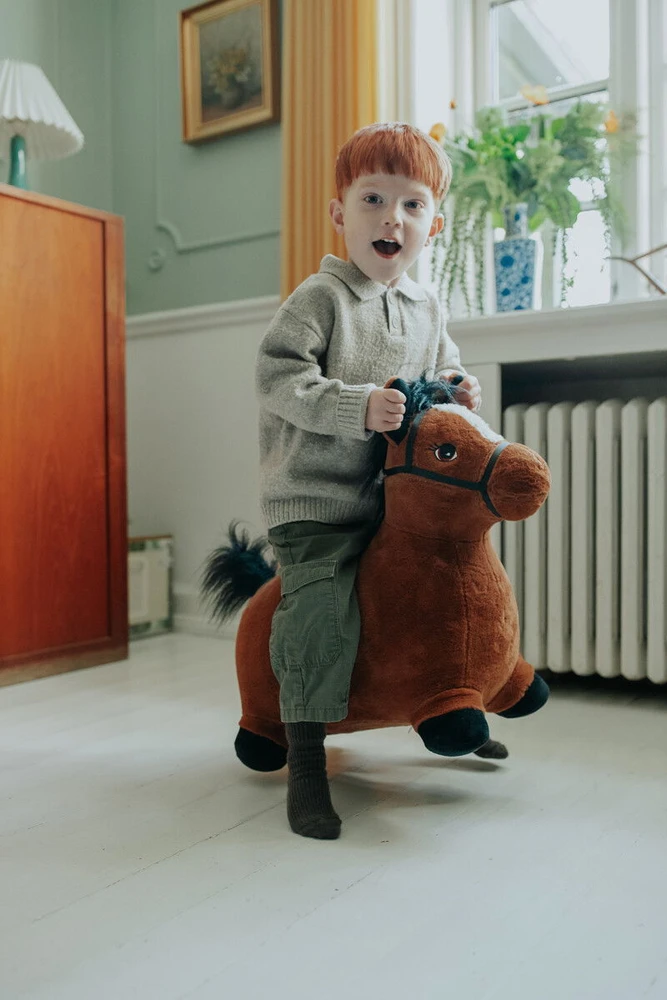 KREA pliušinis arkliukas „Hop And Bounce“, rudas (36-2032)