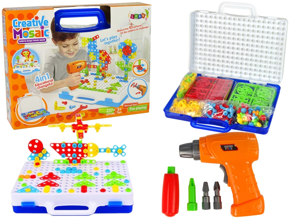 Lean Toys Edukacinė mozaika su priedais