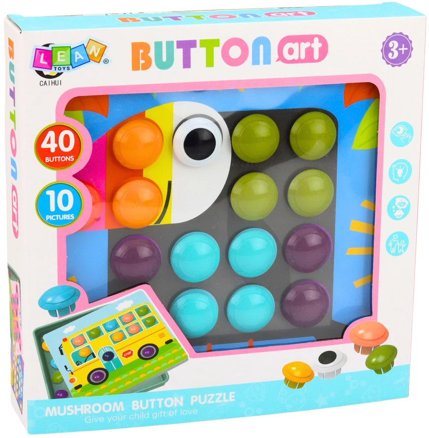 Lean Toys Mozaikos dėlionė (grybai) 53 vnt.