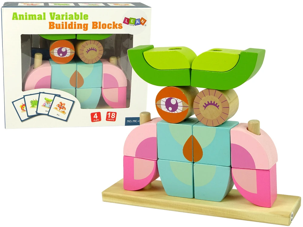Medinė erdvinė dėlionė vaikams Lean Toys Pelėda 3D