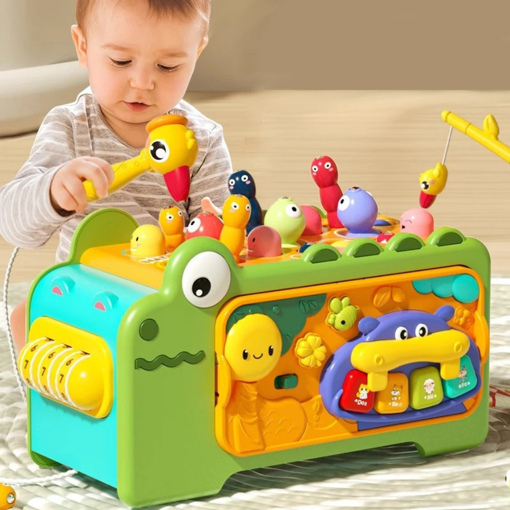 Lean Toys Edukacinis krokodilo formos kubas Montessori