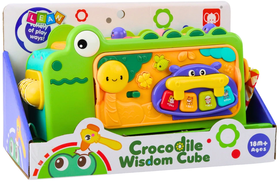 Lean Toys Edukacinis krokodilo formos kubas Montessori