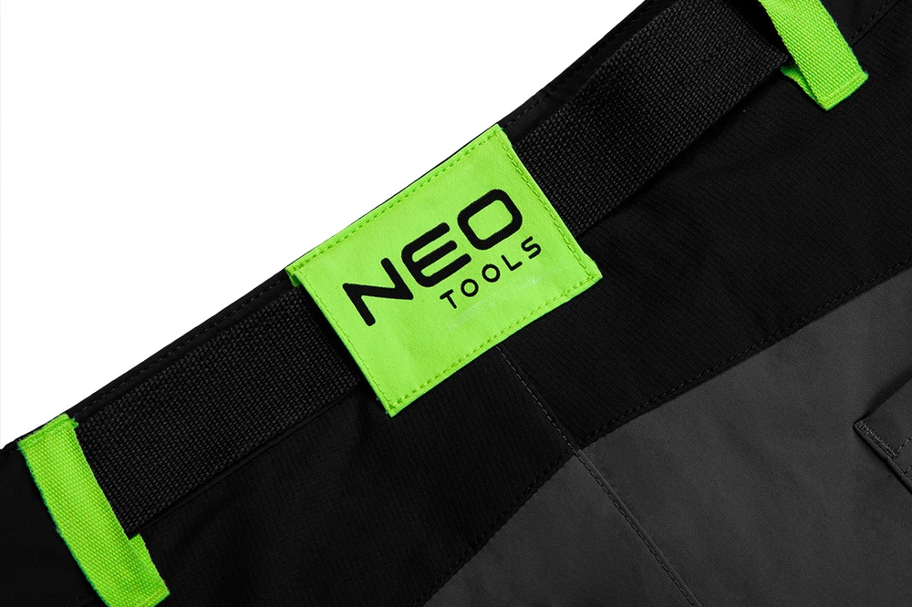 Neo Tools Krótkie PREMIUM šortai, 4 kryptimis tempiami, juodi, XL dydis