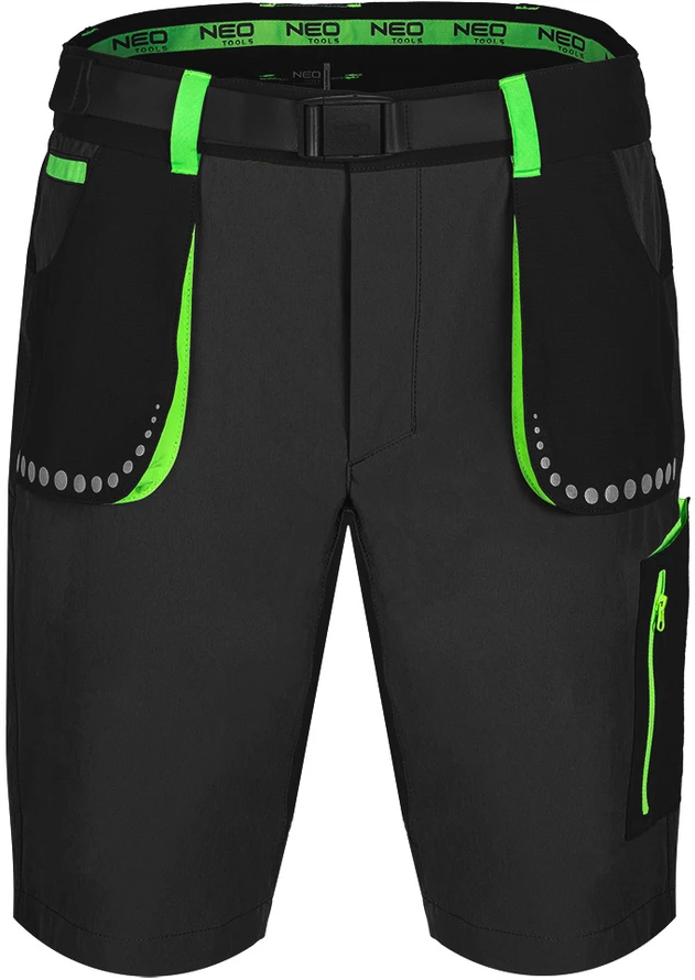 Neo Tools Krótkie PREMIUM šortai, 4 kryptimis tempiami, juodi, XL dydis