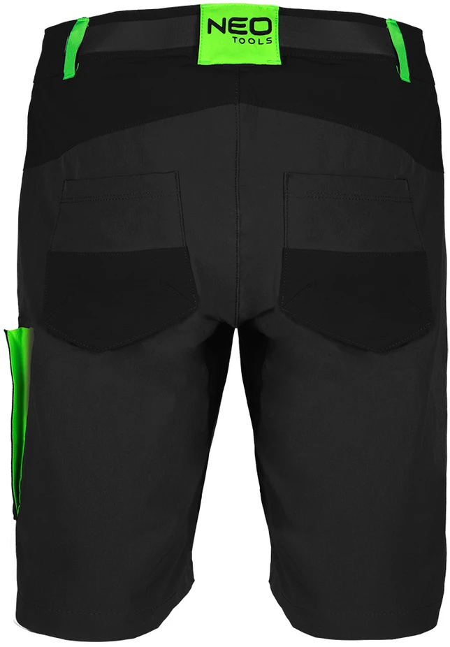 Neo Tools Krótkie PREMIUM šortai, 4 kryptimis tempiami, juodi, XL dydis
