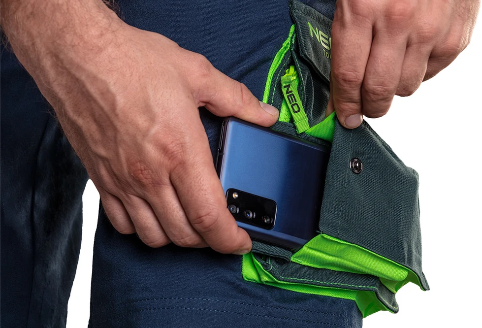 Neo Tools Krótkie PREMIUM šortai, 62% medvilnės, 35% poliesterio, 3% elastano, S dydis