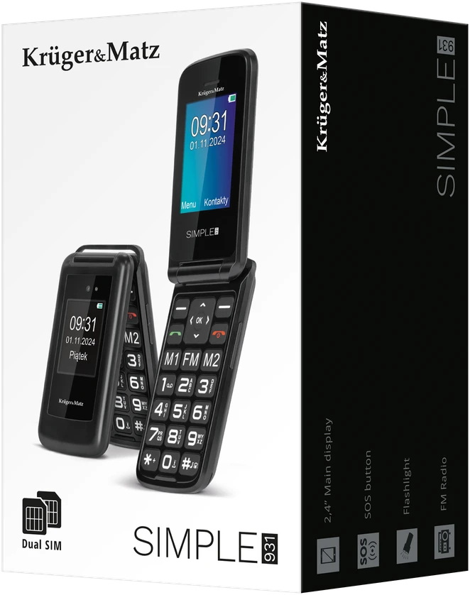 GSM telefonas senjorams Kruger & Matz Simple 931 4G