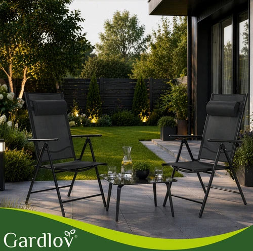 Gardlov juodas folding garden chair, 2 pieces
