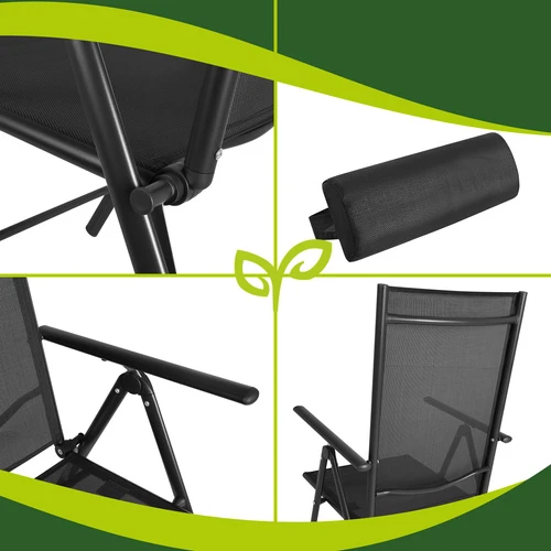 Gardlov juodas folding garden chair, 2 pieces
