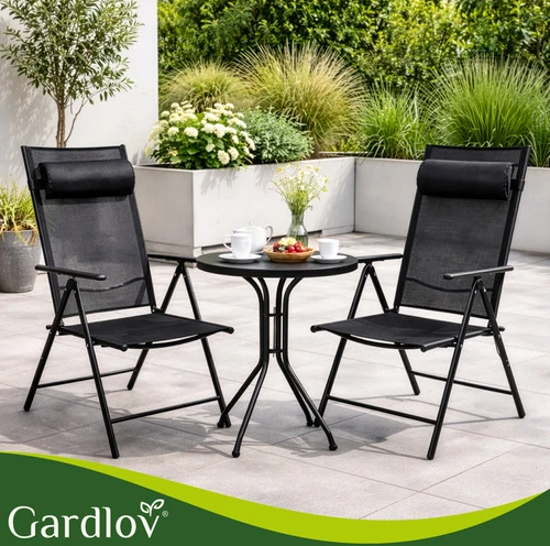 Gardlov juodas folding garden chair, 2 pieces