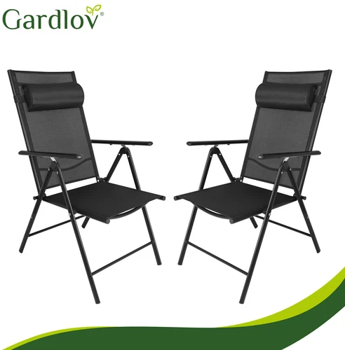 Gardlov juodas folding garden chair, 2 pieces