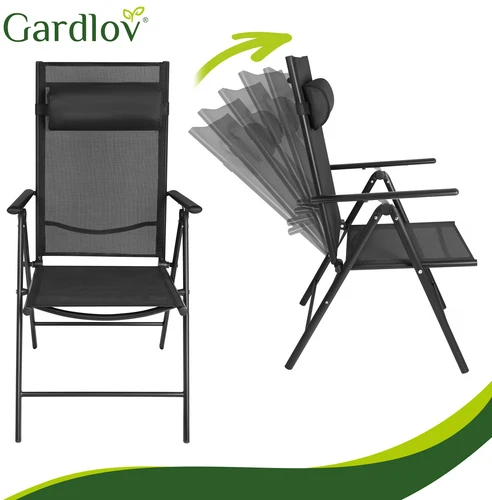 Gardlov juodas folding garden chair, 2 pieces