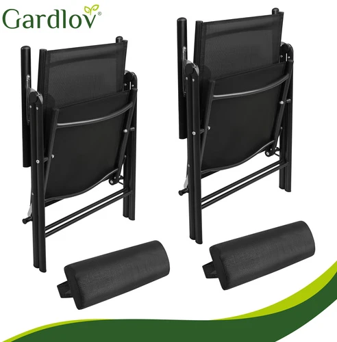 Gardlov juodas folding garden chair, 2 pieces