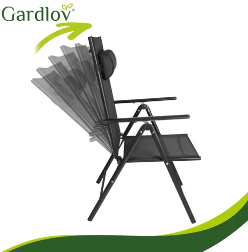 Gardlov juodas folding garden chair, 2 pieces
