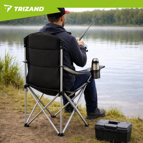 Trizand Juodas ir pilka žvejybos kėdė
