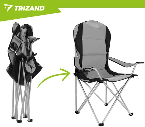 Trizand Juodas ir pilka žvejybos kėdė