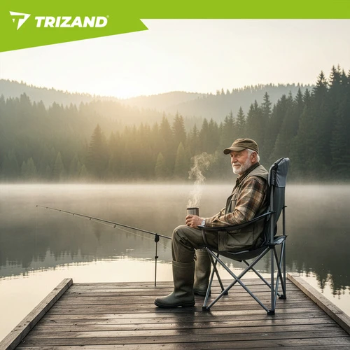 Trizand Juodas ir pilka žvejybos kėdė