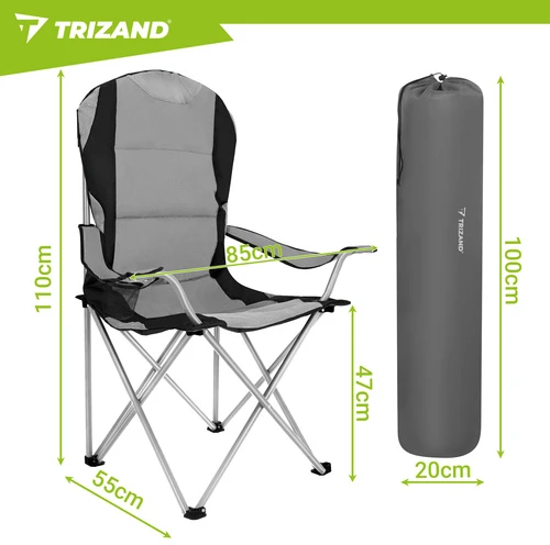 Trizand Juodas ir pilka žvejybos kėdė