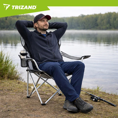 Trizand Juodas ir pilka žvejybos kėdė