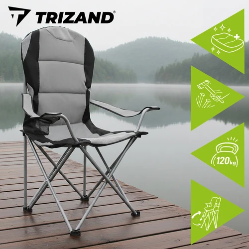 Trizand Juodas ir pilka žvejybos kėdė