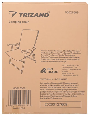 Trizand turistinė kėdė 59x70x91cm