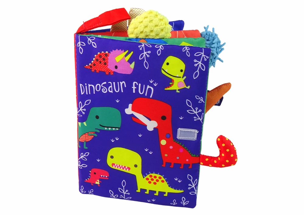 Książeczka Minkšta edukacinė knygelė su dinozaurais, 19x21 cm