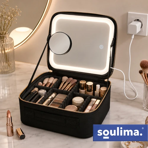 Kuferek Soulima 27236 LED kosmetinis dėklas su veidrodėliu