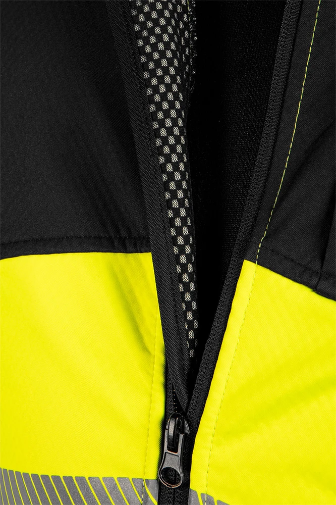 Neo Tools Geltona įspėjamoji softshell striukė, dydis M