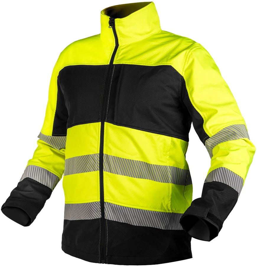 Neo Tools Geltona įspėjamoji softshell striukė, dydis M