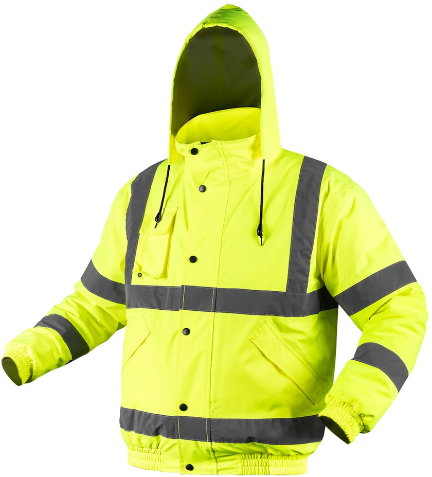 Neo Tools Striukė Gerai matoma darbo striukė, lengvai paminkštinta, bomberinė striukė, geltona, XL dydis