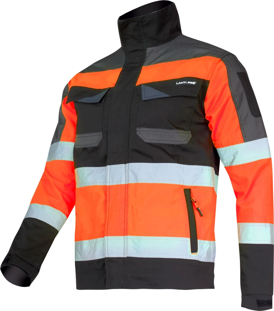 Lahti Pro Striukė Įspėjamoji liemenė, juoda ir oranžinė, „XL“, CE, Lahti