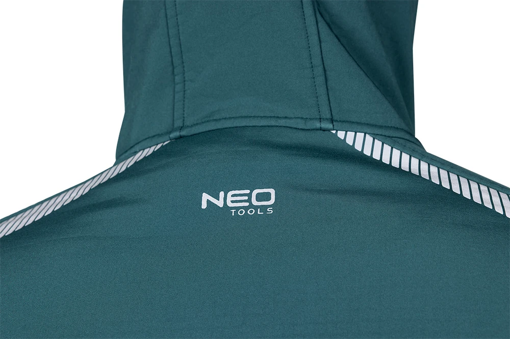 Neo Tools Žalia darbinė striukė su gobtuvu, 4-way stretch, XXL