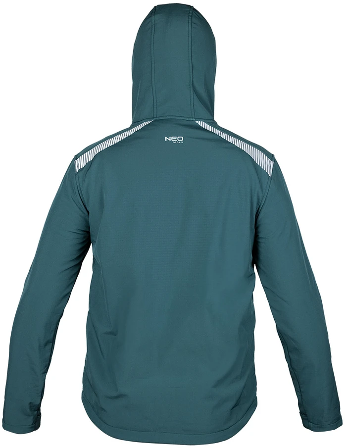 Neo Tools Žalia darbinė striukė su gobtuvu, 4-way stretch, XXL