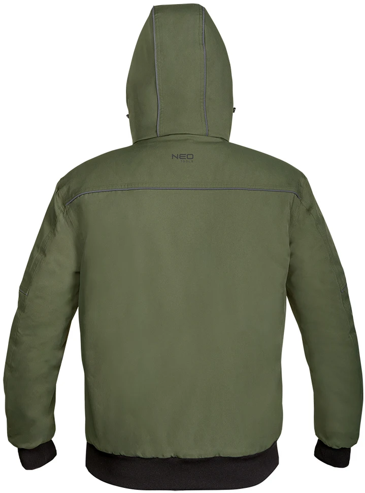 Neo Tools Striukė OUTDOOR pašiltinta striukė su gobtuvu, žalia, S dydis