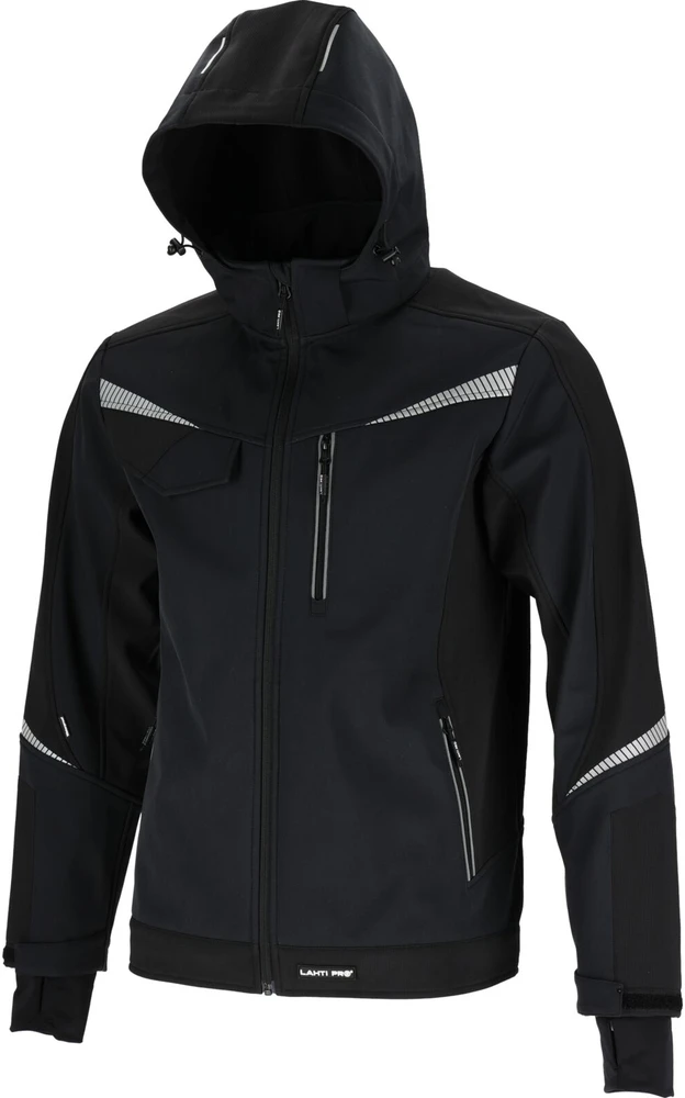 Lahti Pro Striukė Softshell striukė su gobtuvu, juoda, "s", ce, lahti