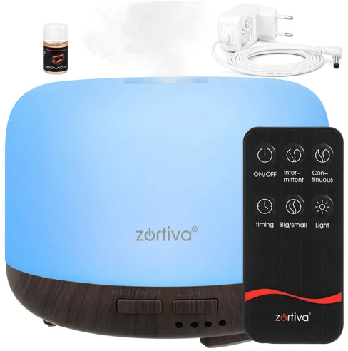 Aromų difuzorius – LED drėkintuvas su nuotolinio valdymo pulteliu Zortiva